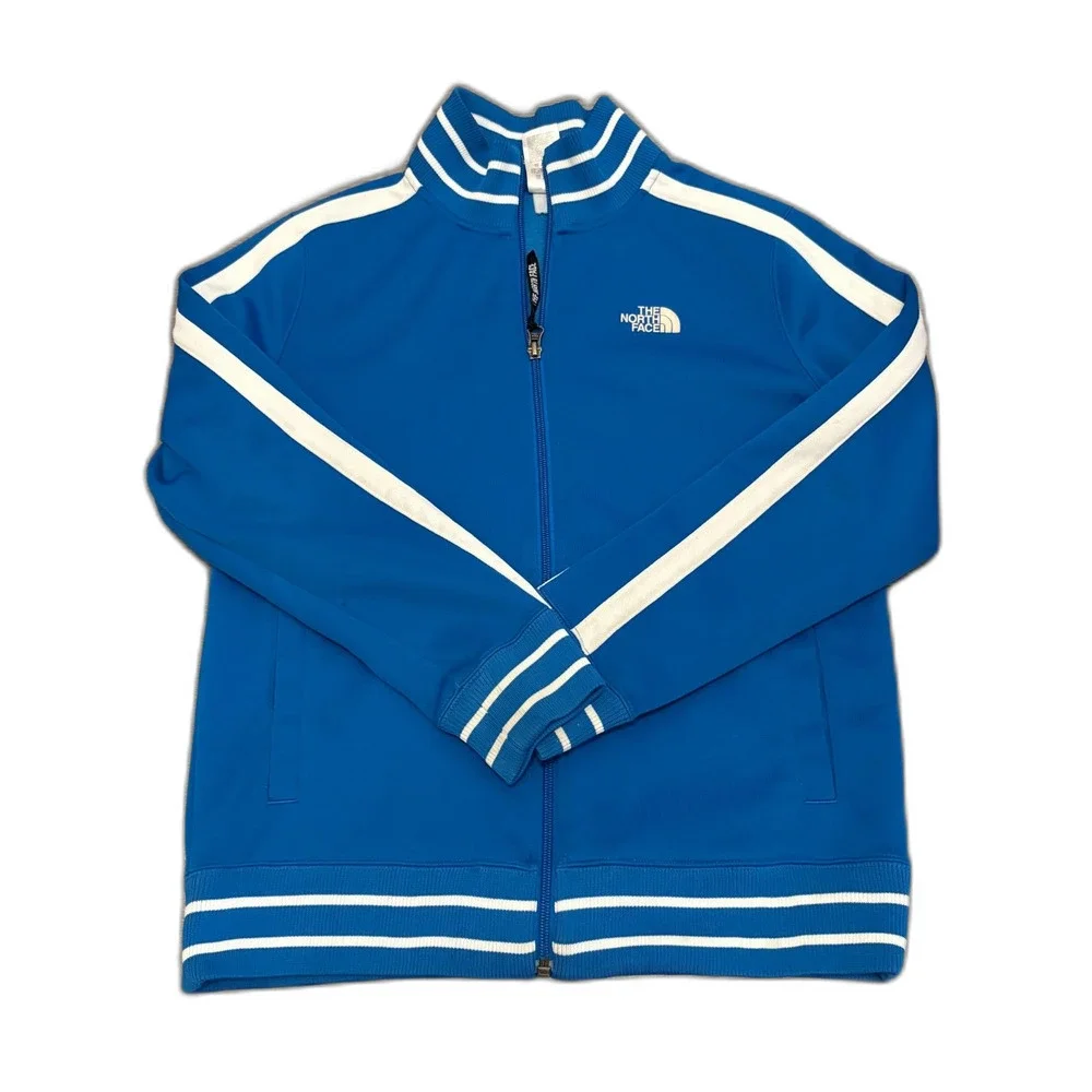 The North Face Boys Slacker Track Jacket Blue White‎ Retro Sporty Size Large